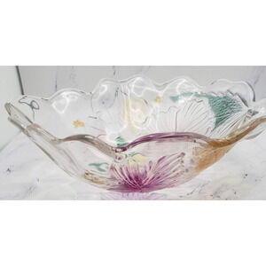 Mikasa Studio Nova Crystal Embossed Floral Pattern 8 Inch Serving Bowl